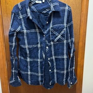 Dylan Navy/white/Silver  Plaid Shirt